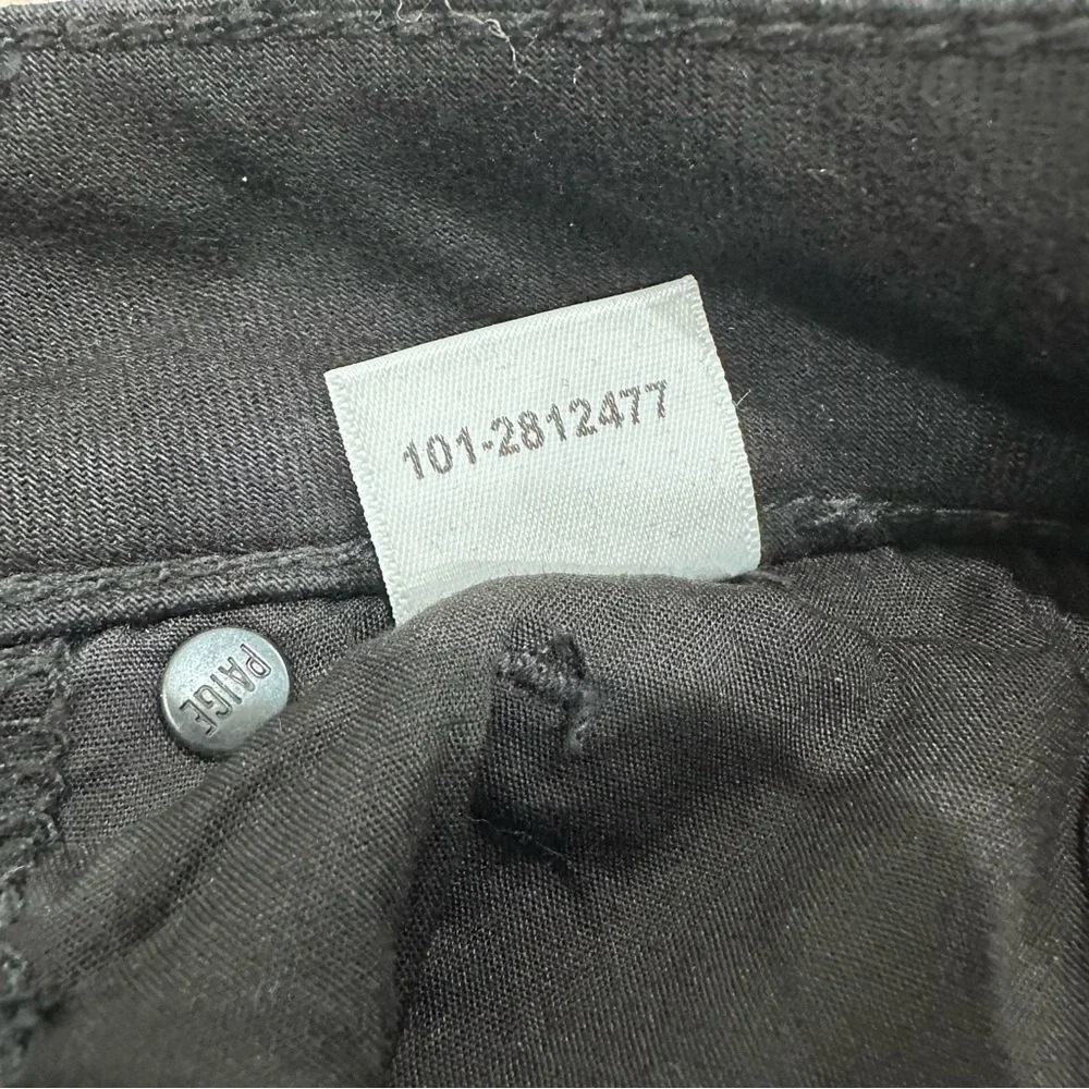 PAIGE coated cheeky high rise skinny jeans in black fog luke size 25
